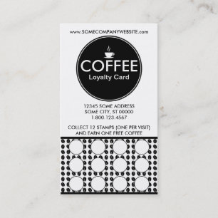 Fidélité carte de timbre de centre de café