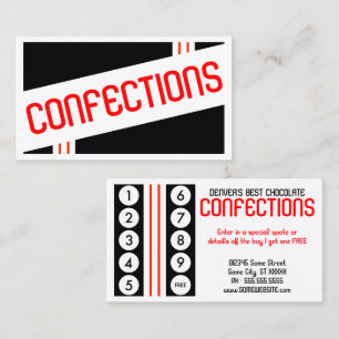 Fidélité carte de timbre de confections rétro