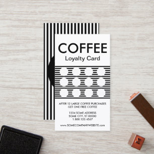 Fidélité carte de timbre de rayure de molécule de café