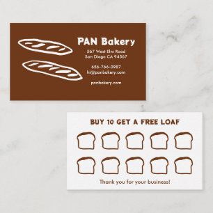 Fidélité Carte de visite Boulangerie sur mesure au levain D