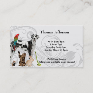 Fidélité Carte de visite du service de pose de familiers