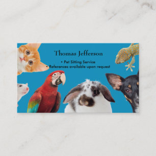 Fidélité Carte de visite du service de pose pour animaux