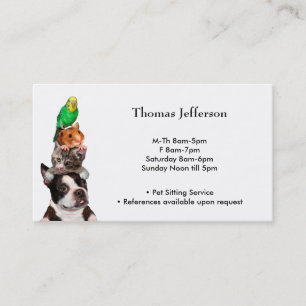 Fidélité Carte de visite du service de pose pour animaux