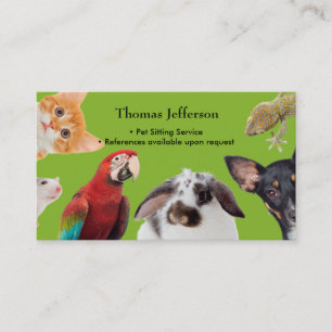 Fidélité Carte de visite du service de pose pour animaux
