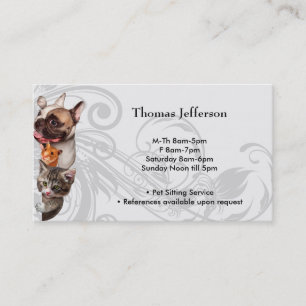 Fidélité Carte de visite du service de pose pour animaux