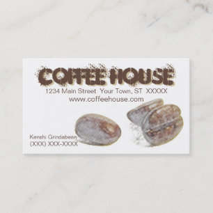 Fidélité carte de visite personalizable "de grains de café