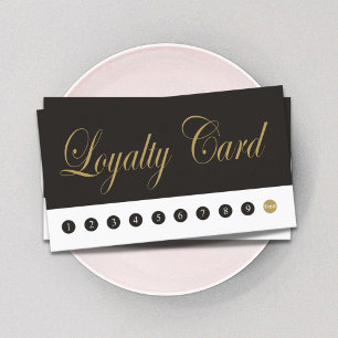 Fidélité Carte gris-foncé chic élégante simple de fidél