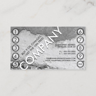 Fidélité carte perforée libre de changement d'huile