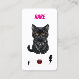 Fidélité Carte rare de collectionneur de chats punk - Black