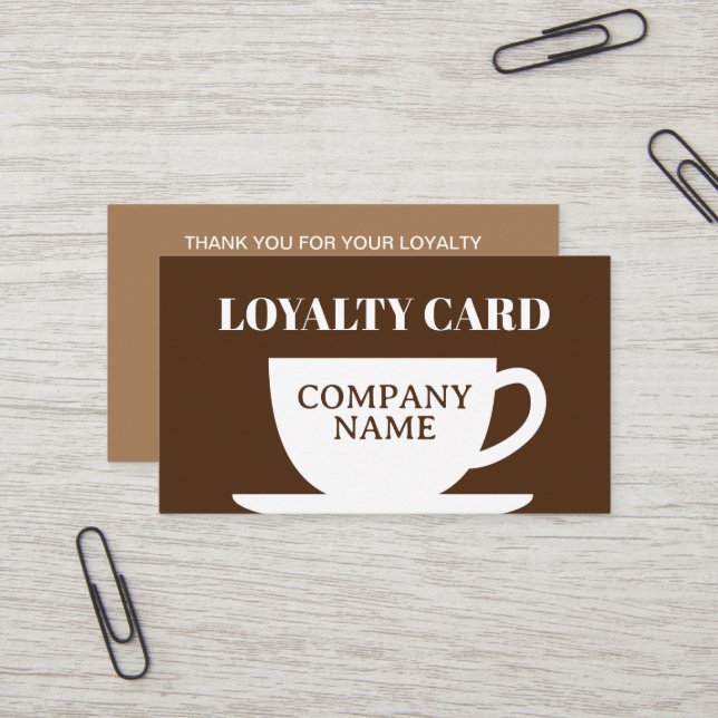 Fidélité de la cafétéria / modèle de carte punch p (Devant/Arrière en situation)