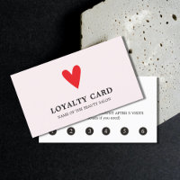 Élégant Rose Red Heart Beauty Salon Carte de fidél