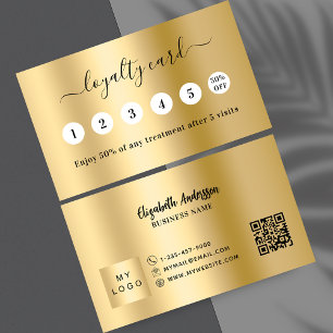 Fidélité Gold qr code logo d'entreprise 5 visite carte de f