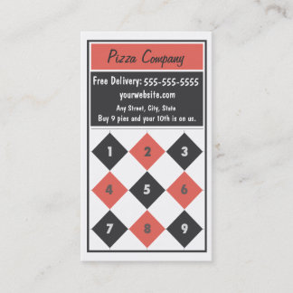 Fidélité Pizza Loyalty Carte de visite Punch Card