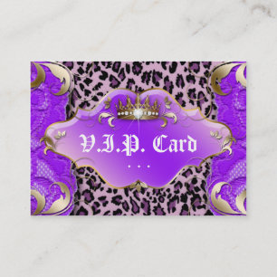 Fidélité Pourpre de dentelle de léopard de carte de club
