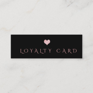 Fidélité Simple noir minimaliste coeur rose Carte de fidéli