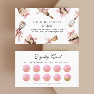 Fidélité Ustensiles roses Cuisine & Cupcakes Carte de fidél