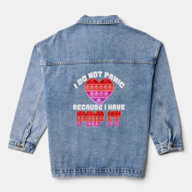Fidget Pop It Toy Fidget Toys Butterfly Bubble Pop Denim Jacket (Back)