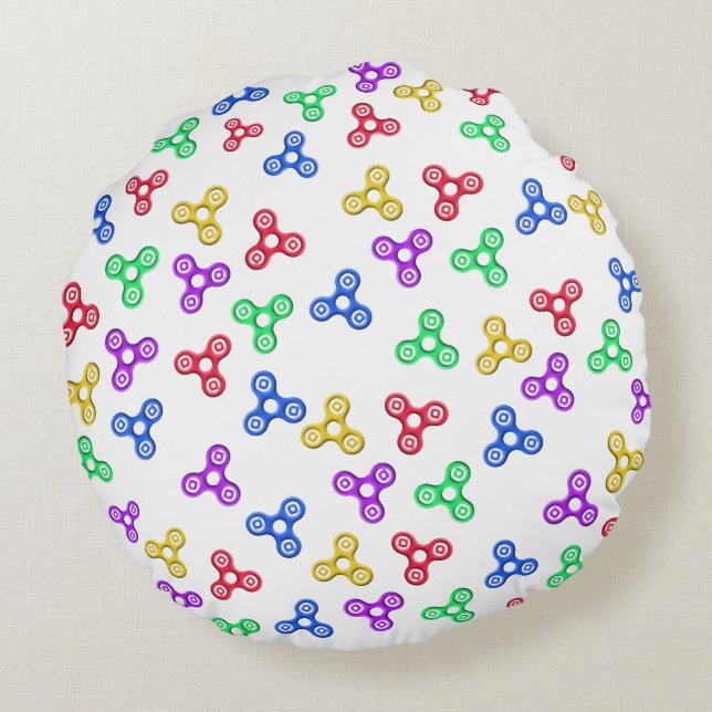 Fidget Spinners Round Pillow (Back)