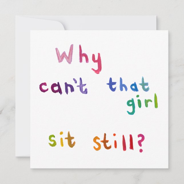 Fidgety girls can't sit still things to do fun art (Front)