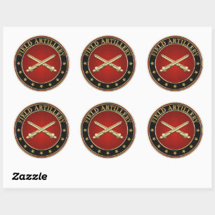 Field Artillery Branch Insignia Classic Round Sticker