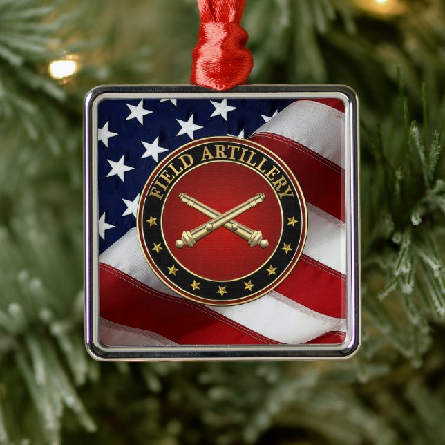 Field Artillery Branch Insignia Special Edition Metal Ornament (Tree)