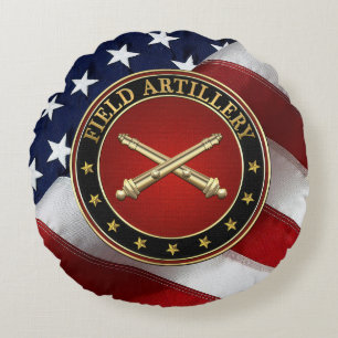 Field Artillery Branch Insignia Special Edition Round Pillow