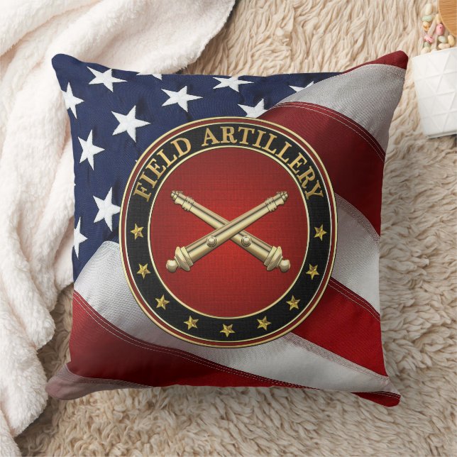 Field Artillery Branch Insignia Special Edition Throw Pillow (Blanket)