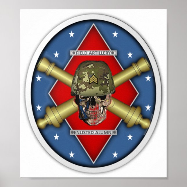 Field Artillery Enlisted Alumni Picture Poster (Front)