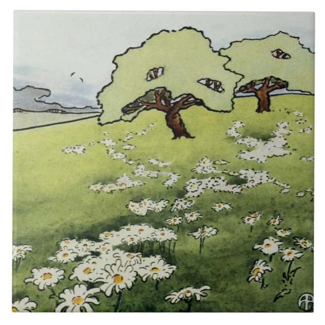 Field Daisies tile (Front)
