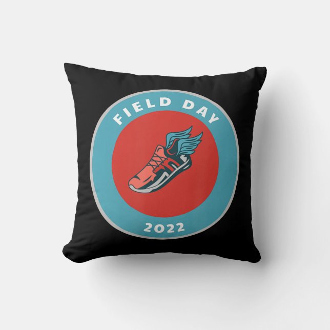 Field Day 2022- Elementary School Field Day Team S Throw Pillow (Front)