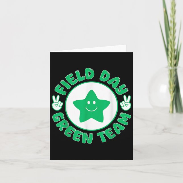 Field Day Fun Day Green Team Fun Team Game Competi Card (Front)