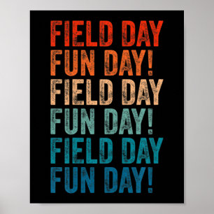 field day fun day  retro Field day yellow teachers Poster