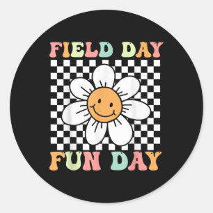 Field Day Fun Day Smile Face Teacher Kids Field Da Classic Round Sticker
