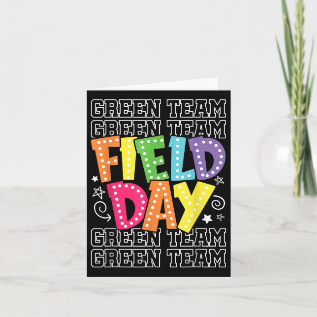 Field Day Green Team Colour War Camp Team Game Com Card (Front)
