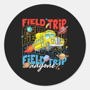 Field Day Let The Games Begin School Bus Field Tri Classic Round Sticker