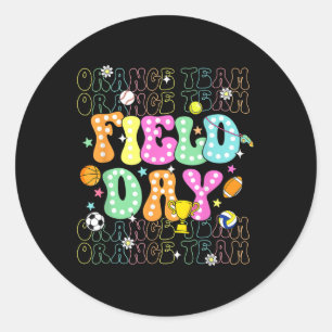 Field Day Orange Team Colour Field Trip Team Game Classic Round Sticker