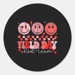 Field Day Red Team Colour Field Trip Team Game Com Classic Round Sticker
