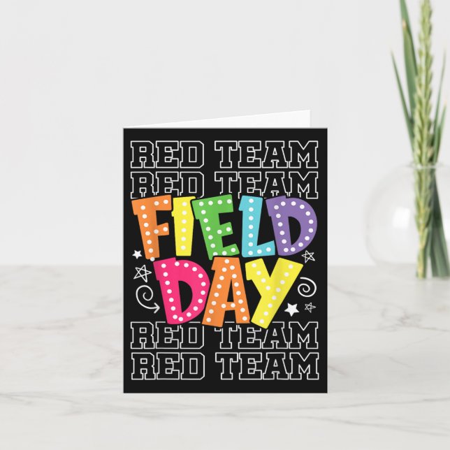 Field Day Red Team Colour War Camp Team Game Compe Card (Front)