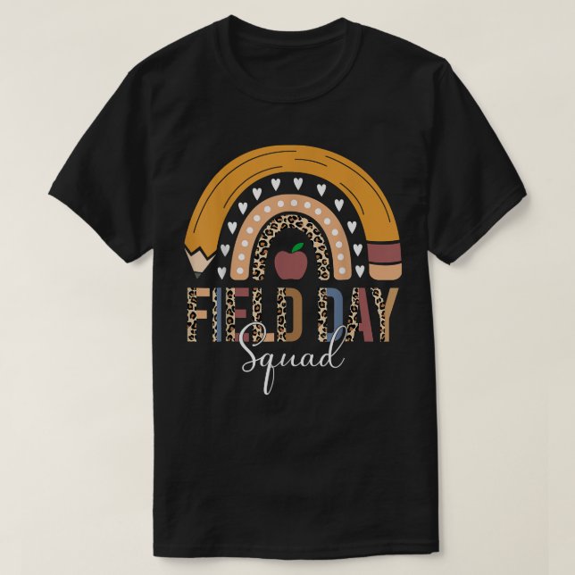 Field Day Squad Last Day Of School Leopard Rainbow T-Shirt (Design Front)