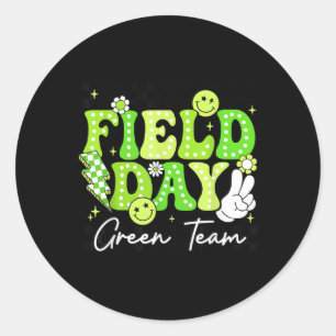 Field Day Trip Green Team Colour Game Competition Classic Round Sticker