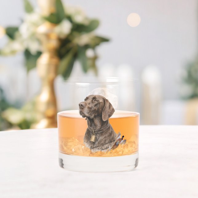 Field & Feather – German Shorthaired Pointer with  Whiskey Glass (Insitu (Wedding))