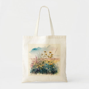 Field flower tote bag