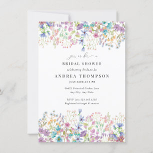 Field Flowers   Hand Painted Floral Bridal Shower Invitation