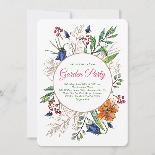 Field Flowers Invitation (Front)