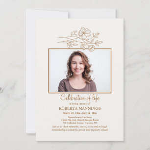 Field Flowers Photo Celebration of Life Invitation