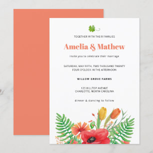 Field Flowers Wedding Invitation