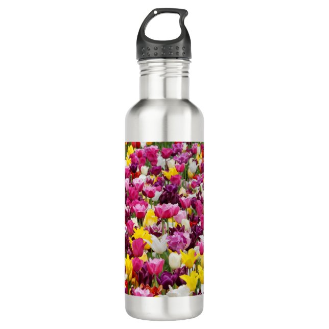 field full of tulips 710 ml water bottle (Front)