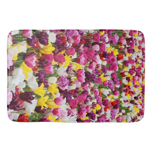 field full of tulips bath mat (Front)