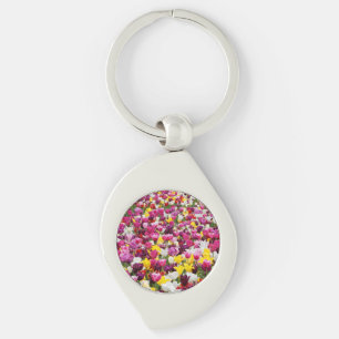 field full of tulips keychain