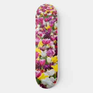 field full of tulips skateboard